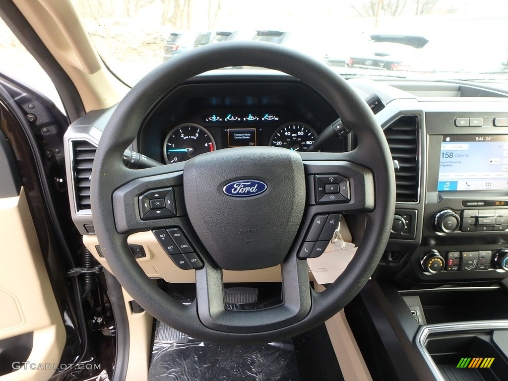 2019 Ford F250 Super Duty XLT Crew Cab 4x4 Camel Steering Wheel Photo #131393211