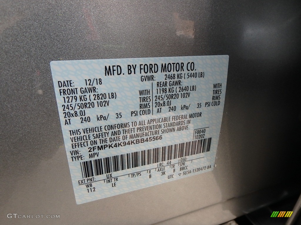 2019 Ford Edge Titanium AWD Parts Photos