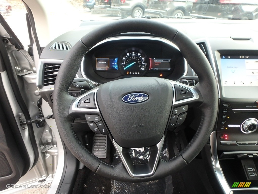 2019 Ford Edge Titanium AWD Ebony Steering Wheel Photo #131393904