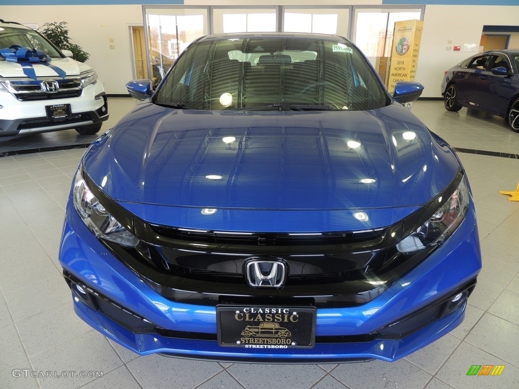 2019 Civic Sport Sedan - Agean Blue Metallic / Black photo #2