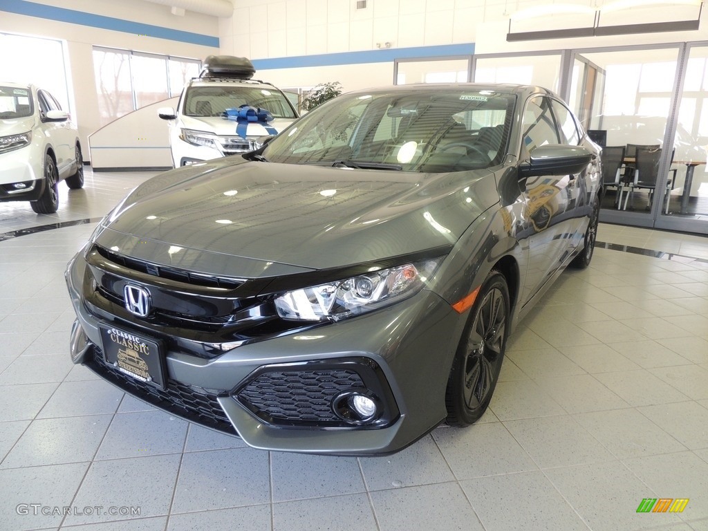 2018 Civic EX Hatchback - Polished Metal Metallic / Black/Ivory photo #1