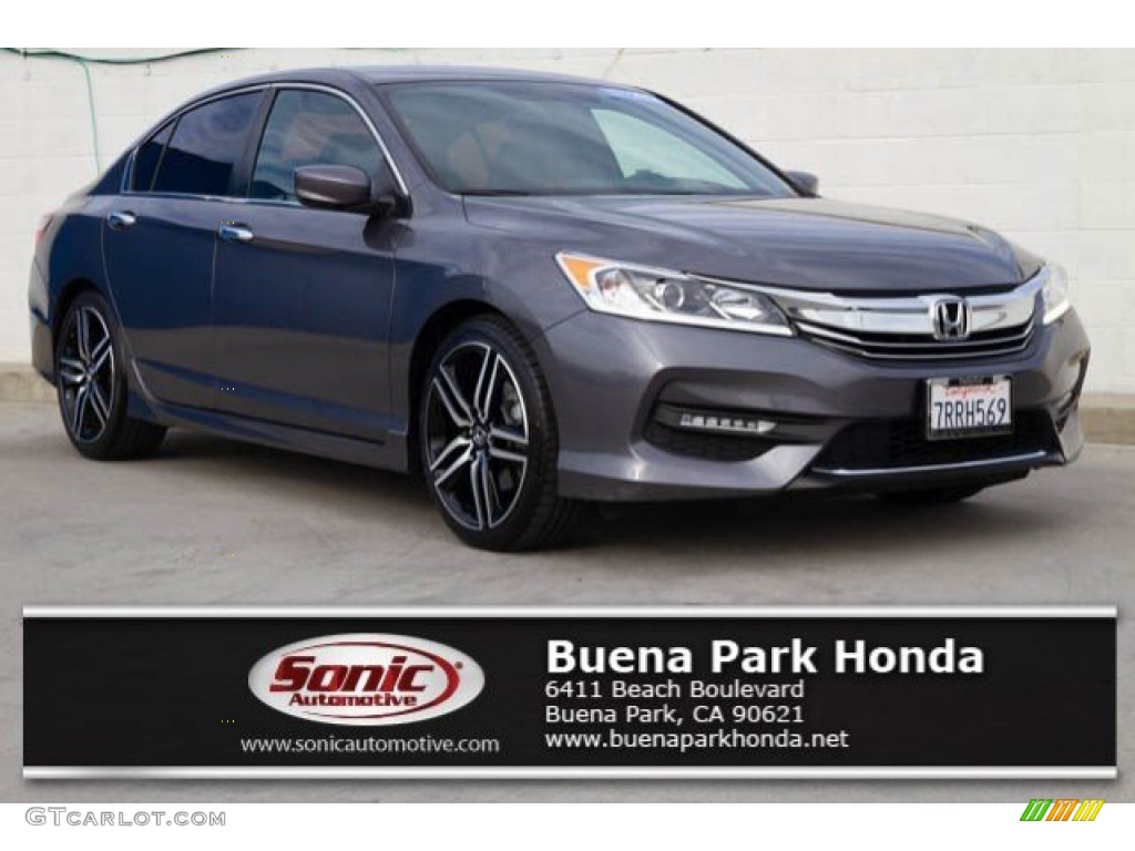 2016 Accord Sport Sedan - Modern Steel Metallic / Black photo #1