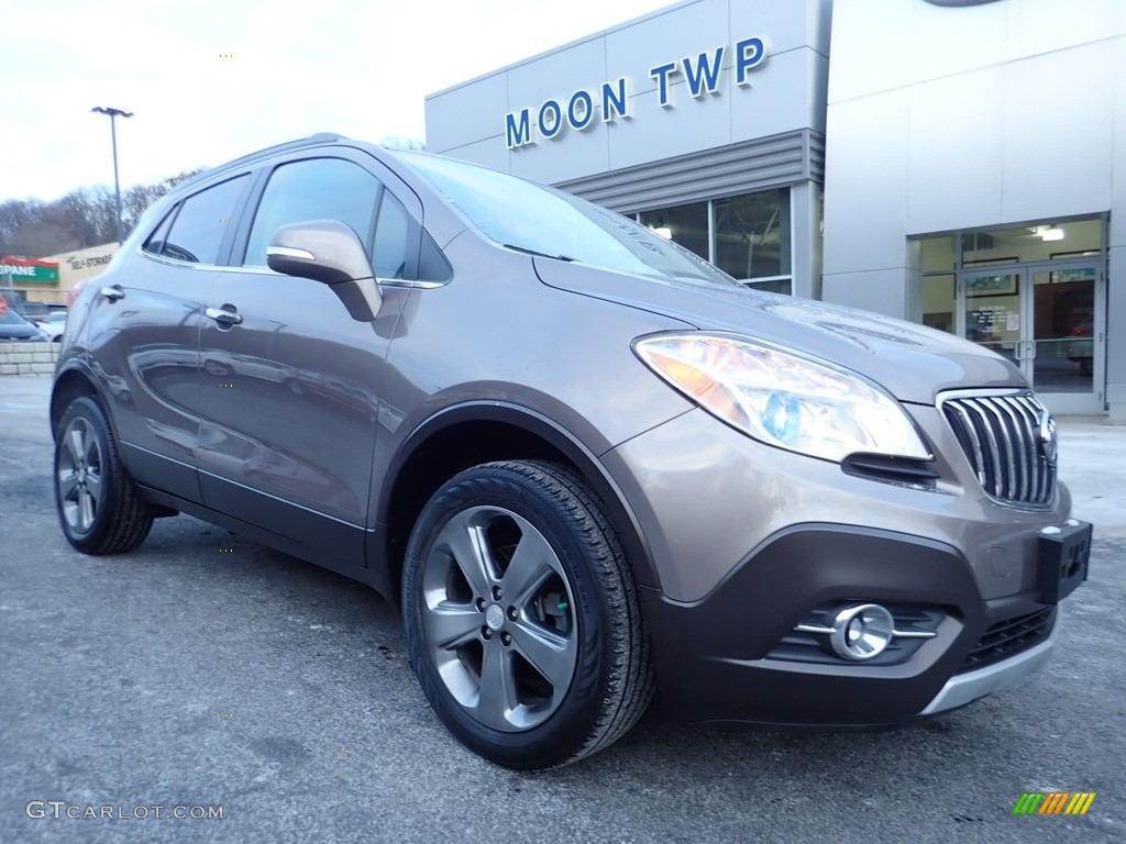 2014 Encore Leather AWD - Deep Espresso Brown Metallic / Saddle photo #9