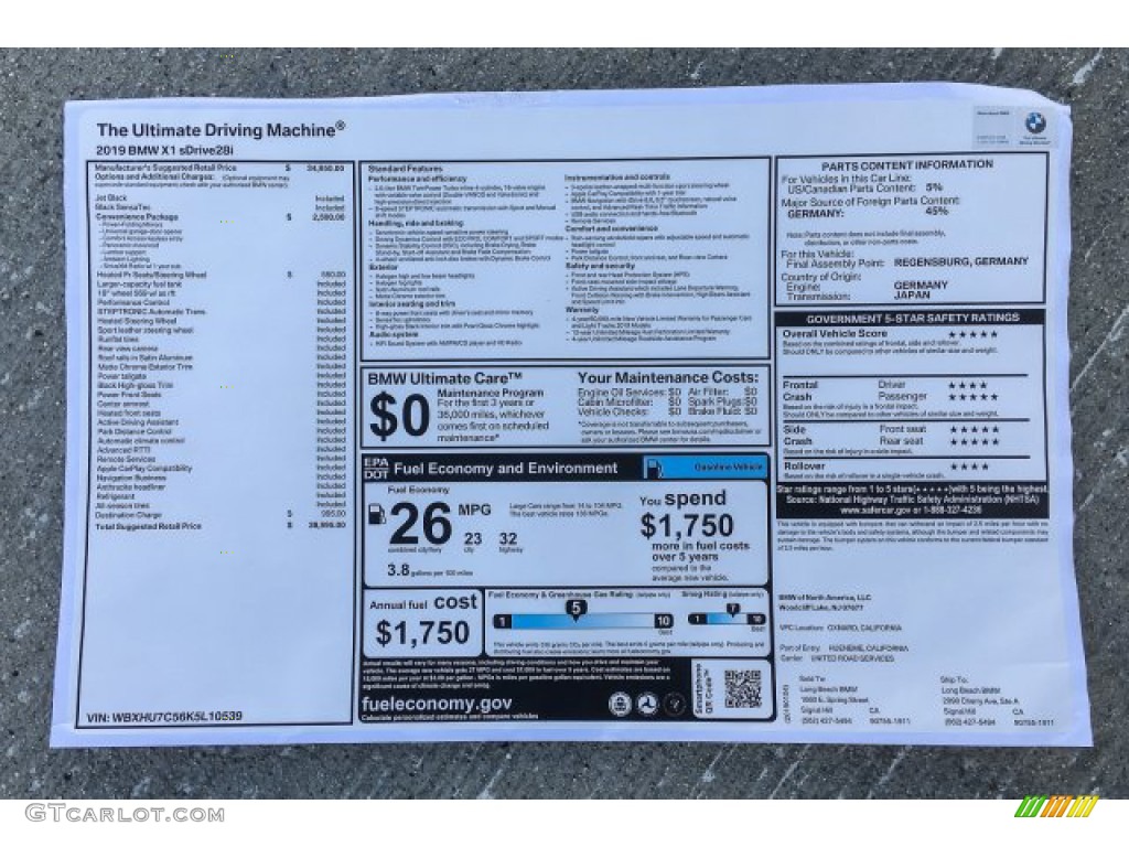 2019 X1 sDrive28i - Jet Black / Black photo #10