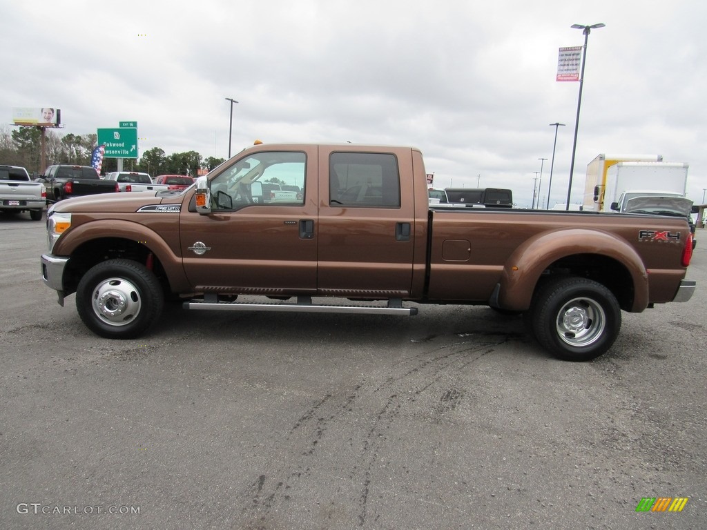 2011 F350 Super Duty XLT Crew Cab 4x4 Dually - Golden Bronze Metallic / Adobe photo #2