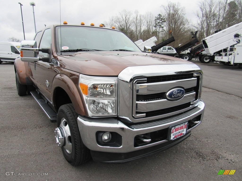 2011 F350 Super Duty XLT Crew Cab 4x4 Dually - Golden Bronze Metallic / Adobe photo #7