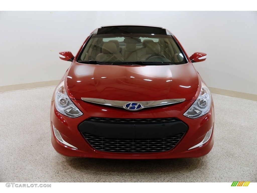 2011 Sonata Hybrid - Venetian Red / Camel photo #2