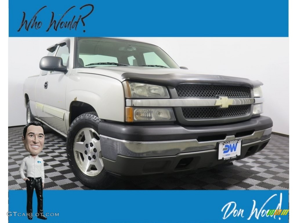 2005 Silverado 1500 LS Extended Cab - Silver Birch Metallic / Dark Charcoal photo #1