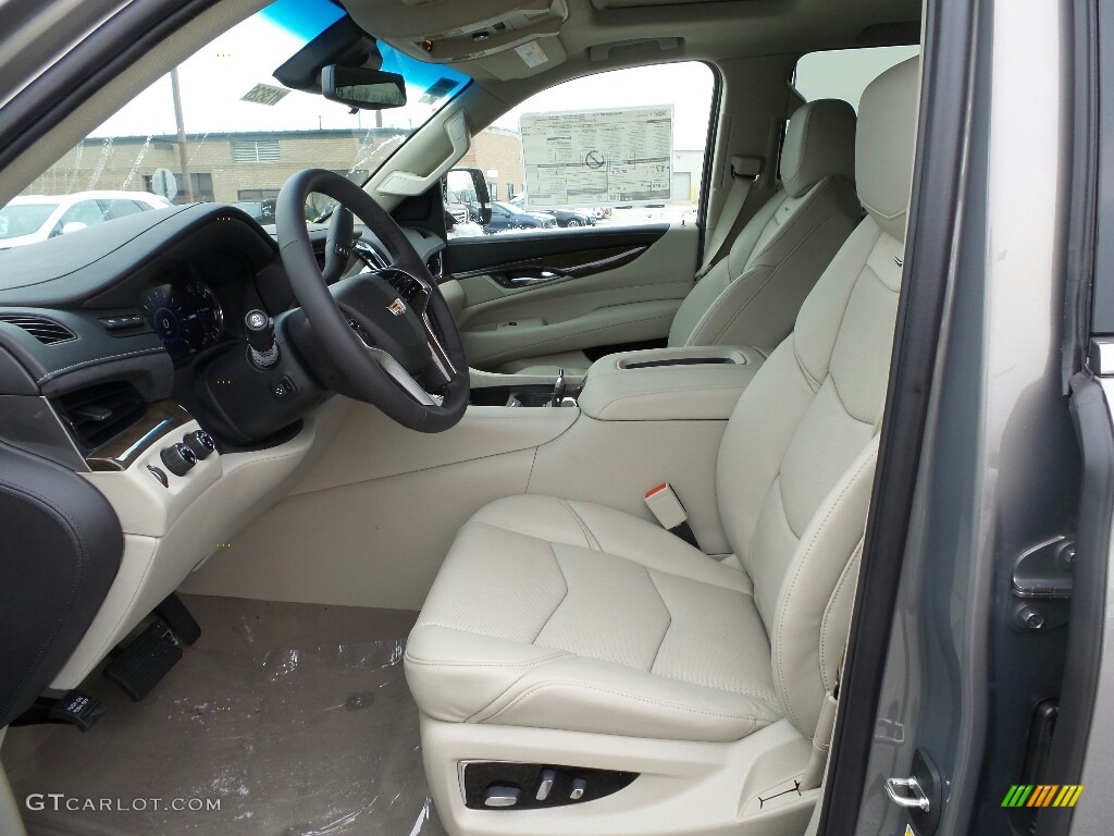 Shale/Jet Black Accents Interior 2019 Cadillac Escalade Luxury 4WD Photo #131440888