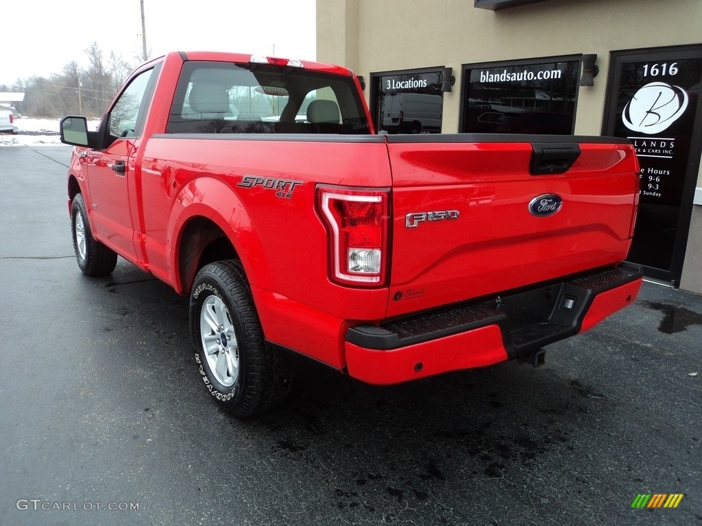 2016 F150 XL Regular Cab 4x4 - Race Red / Medium Earth Gray photo #3