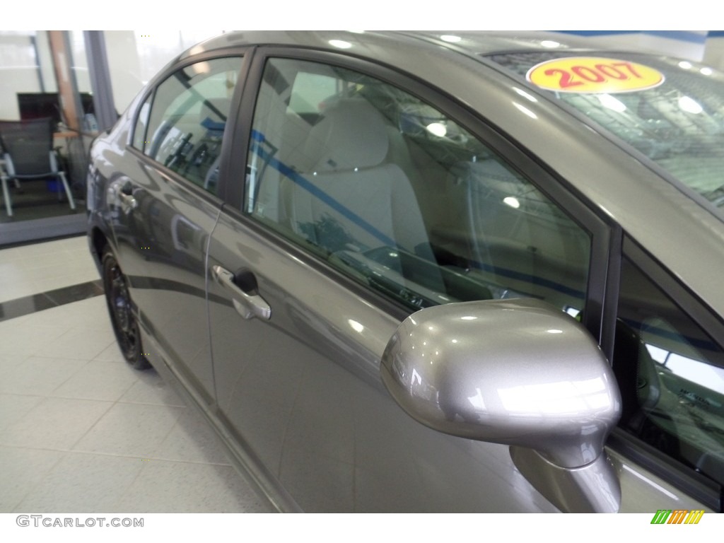 2007 Civic LX Sedan - Galaxy Gray Metallic / Gray photo #11