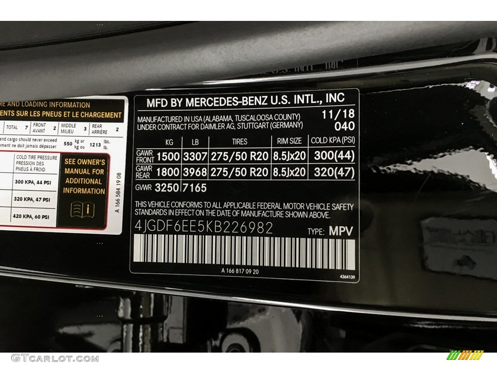 2019 GLS Color Code 040 for Black Photo #131448367