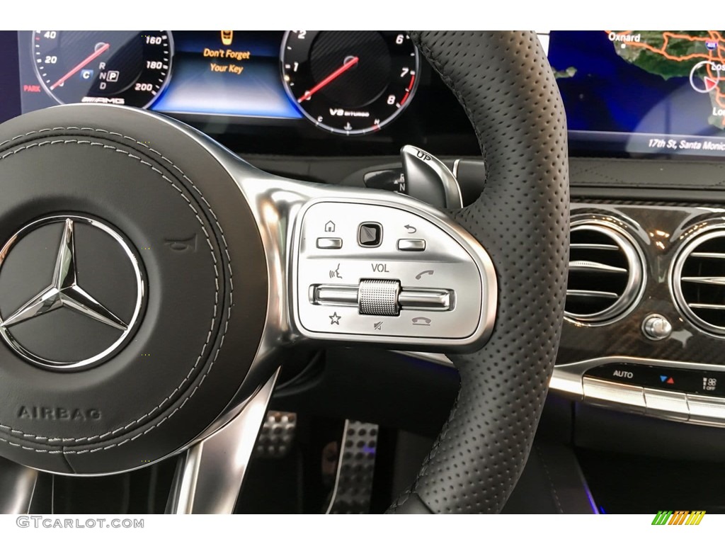 2019 Mercedes-Benz S AMG 63 4Matic Sedan Black Steering Wheel Photo #131449926