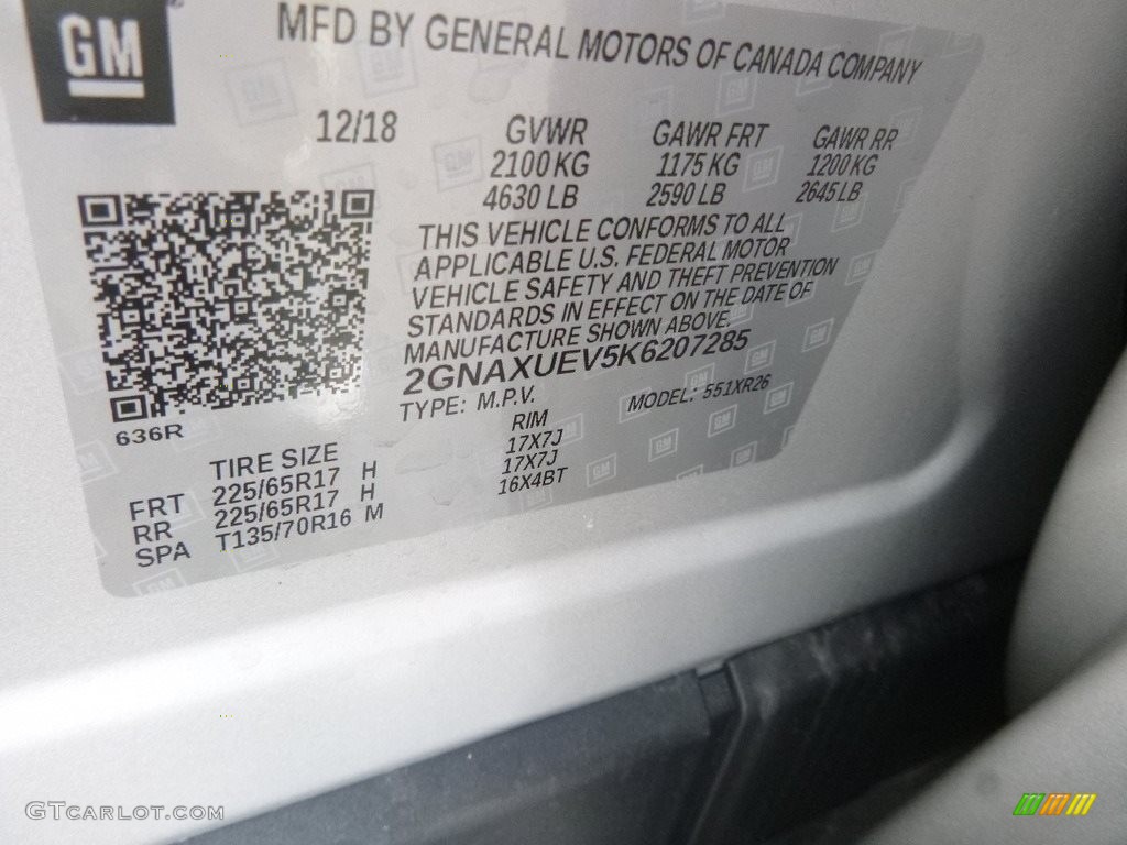 2019 Equinox LT AWD - Silver Ice Metallic / Jet Black photo #16