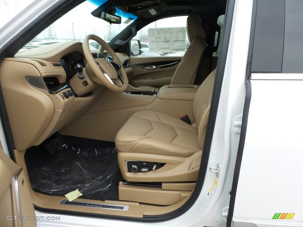 Maple Sugar/Jet Black Accents Interior 2019 Cadillac Escalade ESV Platinum 4WD Photo #131457073