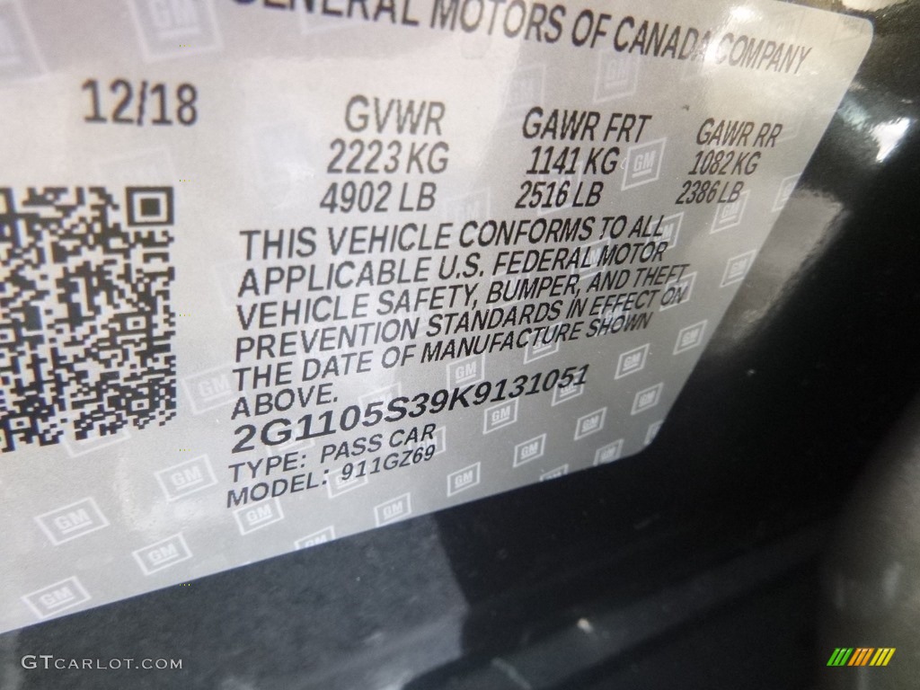 2019 Impala Premier - Nightfall Gray Metallic / Jet Black photo #17