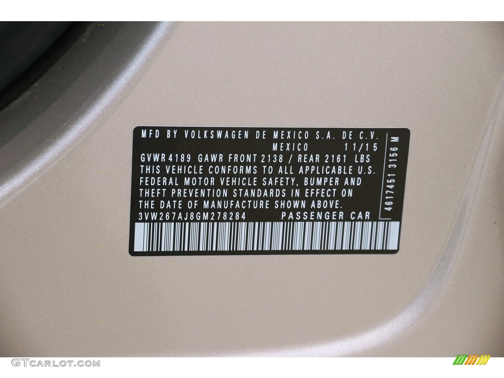 2016 Jetta S - Moonrock Silver Metallic / Titan Black photo #17