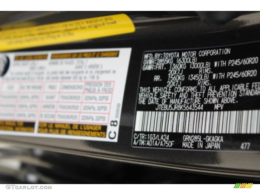 2019 4Runner Color Code 1G3 for Magnetic Gray Metallic Photo #131461399