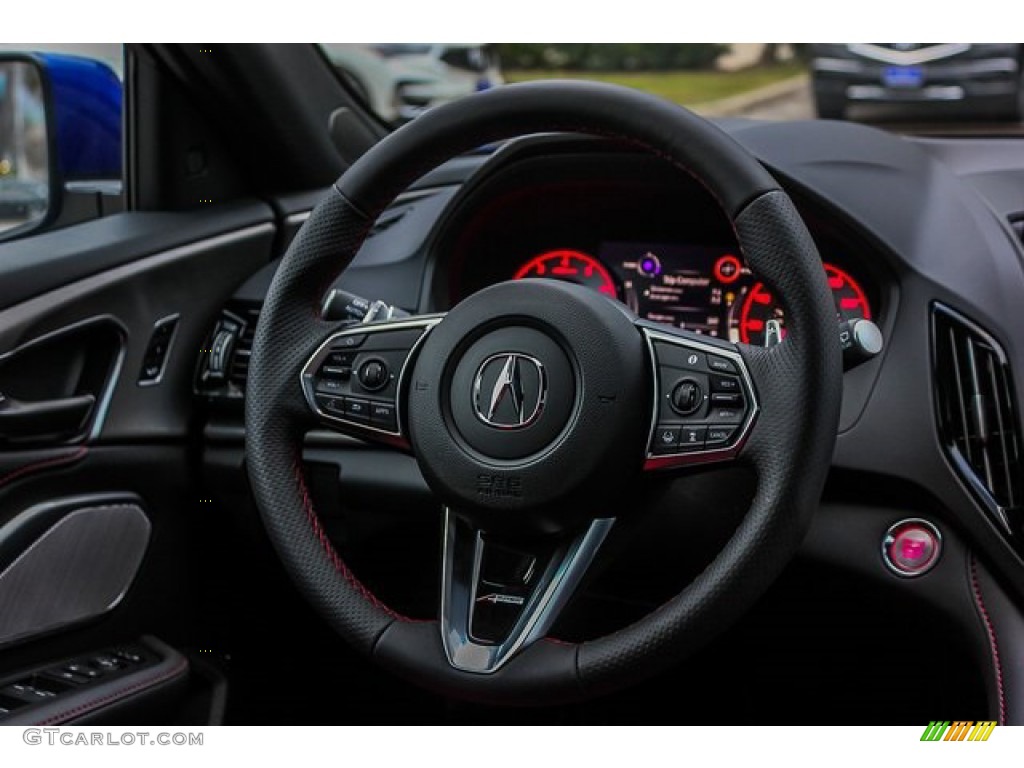 2019 Acura RDX A-Spec AWD Red Steering Wheel Photo #131467098