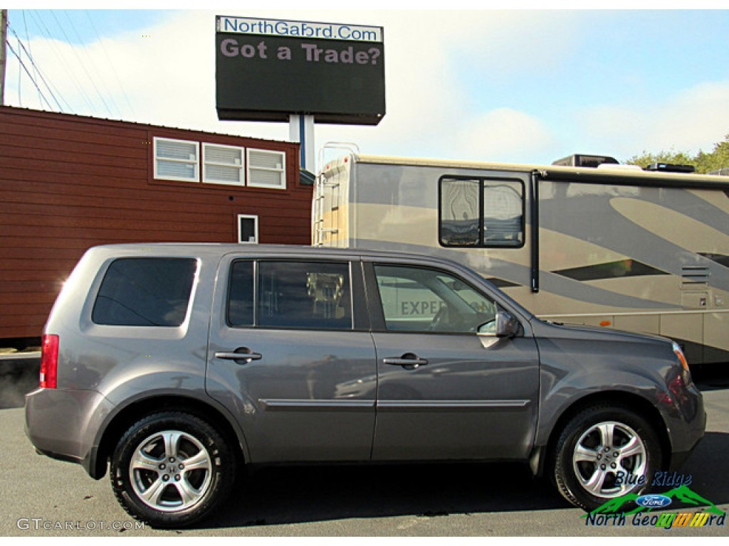 2015 Pilot EX-L 4WD - Modern Steel Metallic / Black photo #6