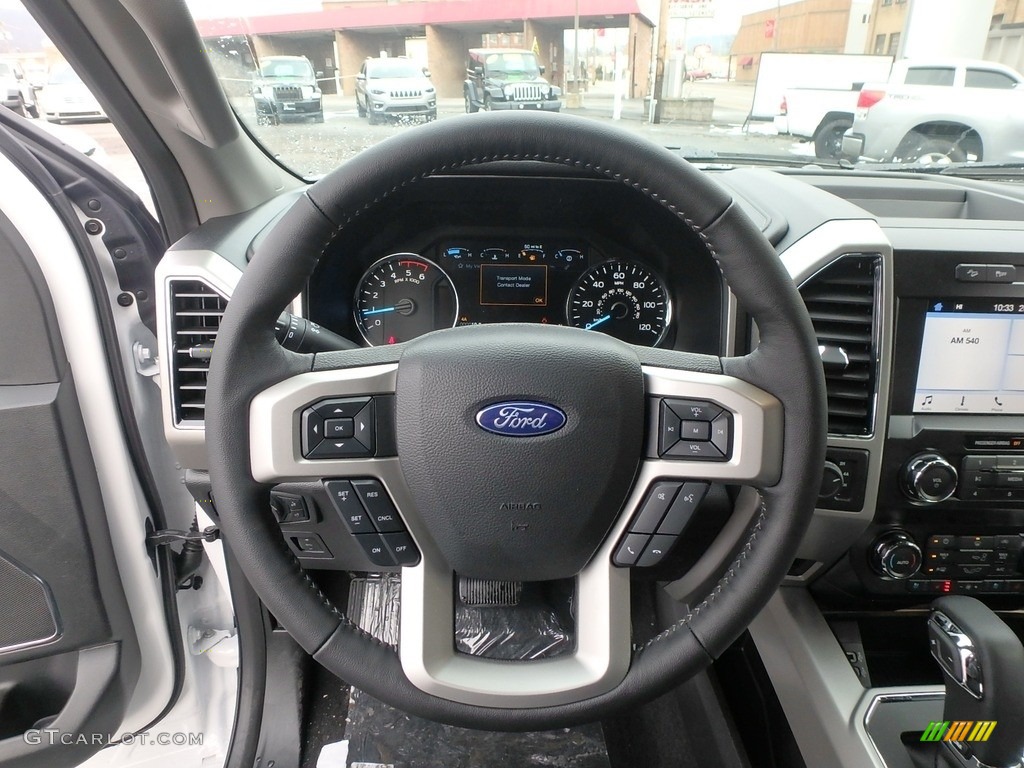 2019 Ford F150 Lariat SuperCrew 4x4 Black Steering Wheel Photo #131473290
