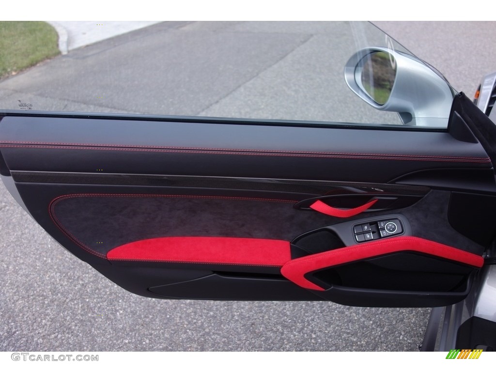 2018 Porsche 911 GT2 RS Black w/Red Alcantara Door Panel Photo #131476947