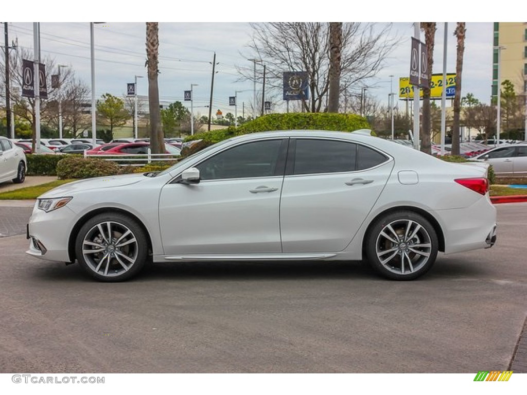 Platinum White Pearl 2019 Acura TLX V6 SH-AWD Advance Sedan Exterior Photo #131479383