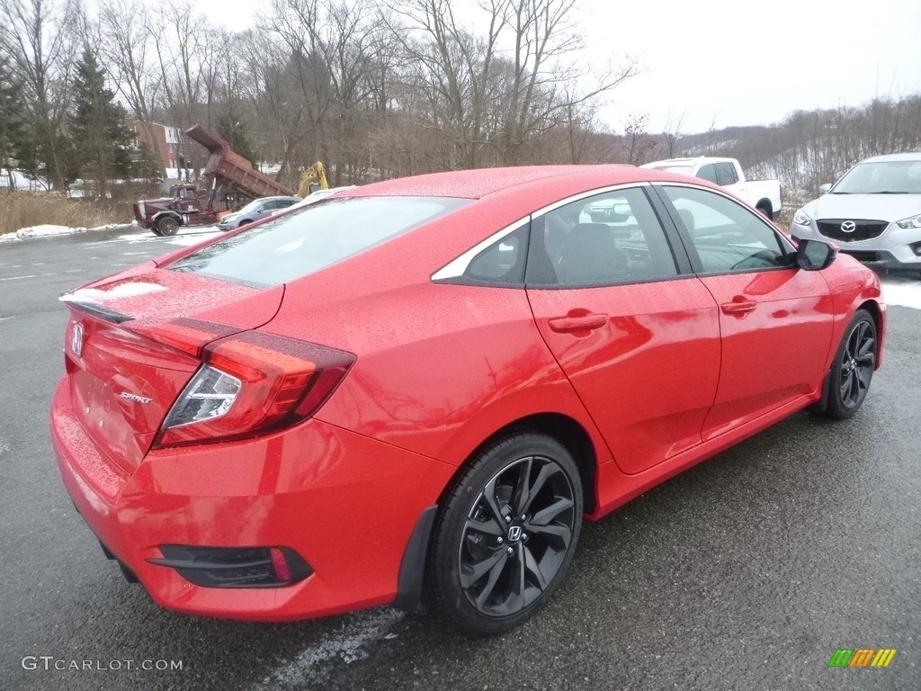 2019 Civic Sport Sedan - Rallye Red / Black photo #5