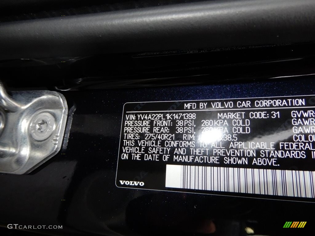 2019 XC90 T6 AWD Inscription - Magic Blue Metallic / Blonde photo #11