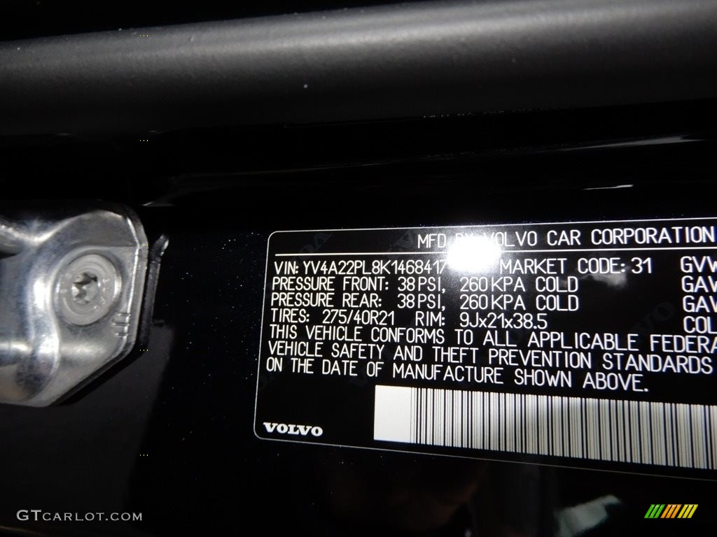 2019 XC90 T6 AWD Inscription - Magic Blue Metallic / Maroon photo #11