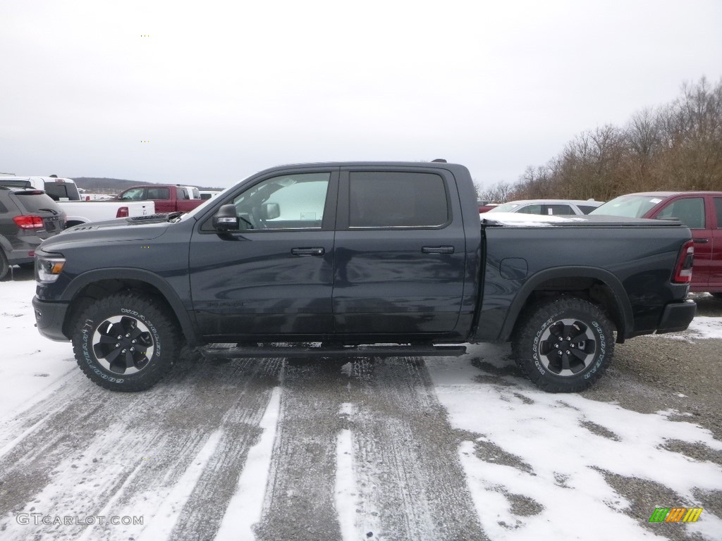 2019 1500 Rebel Crew Cab 4x4 - Maximum Steel Metallic / Black/Red photo #3