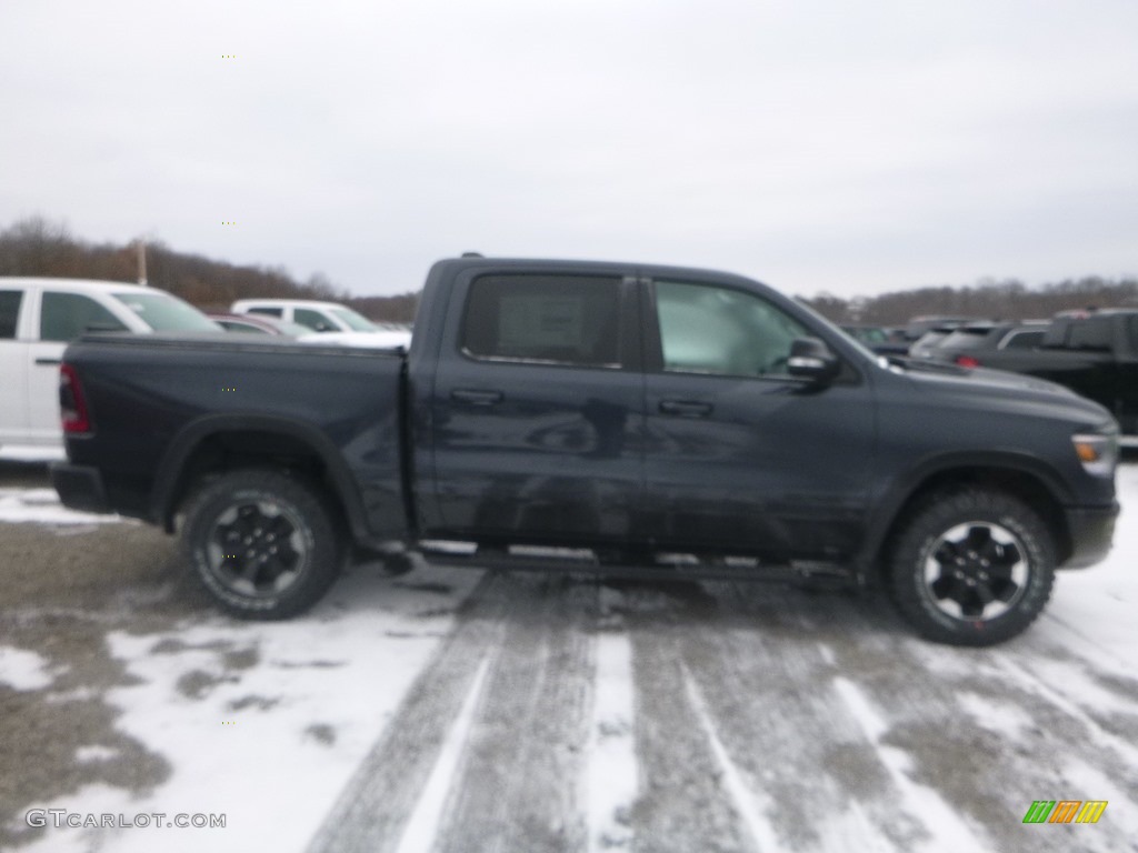 2019 1500 Rebel Crew Cab 4x4 - Maximum Steel Metallic / Black/Red photo #7