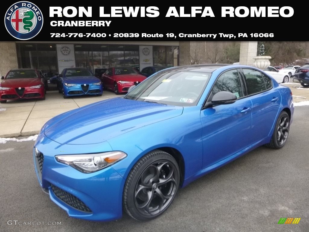 2019 Giulia Sport AWD - Misano Blue Metallic / Black photo #1