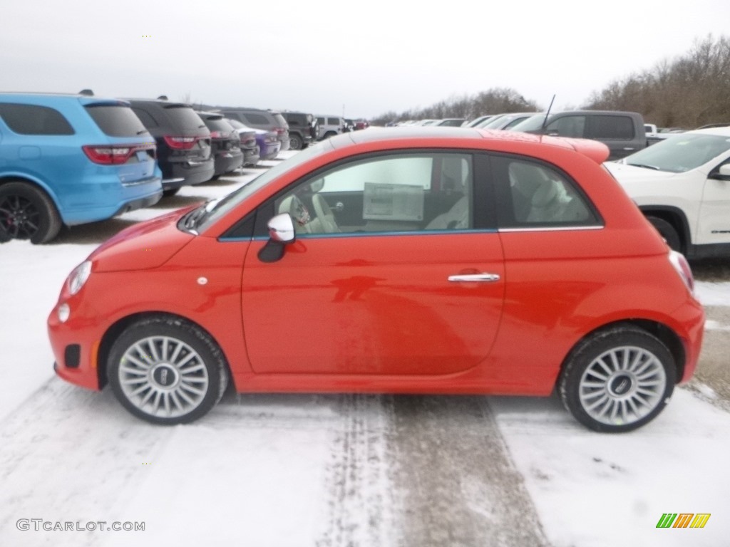 Luminosa Orange 2018 Fiat 500 Lounge Exterior Photo #131494603