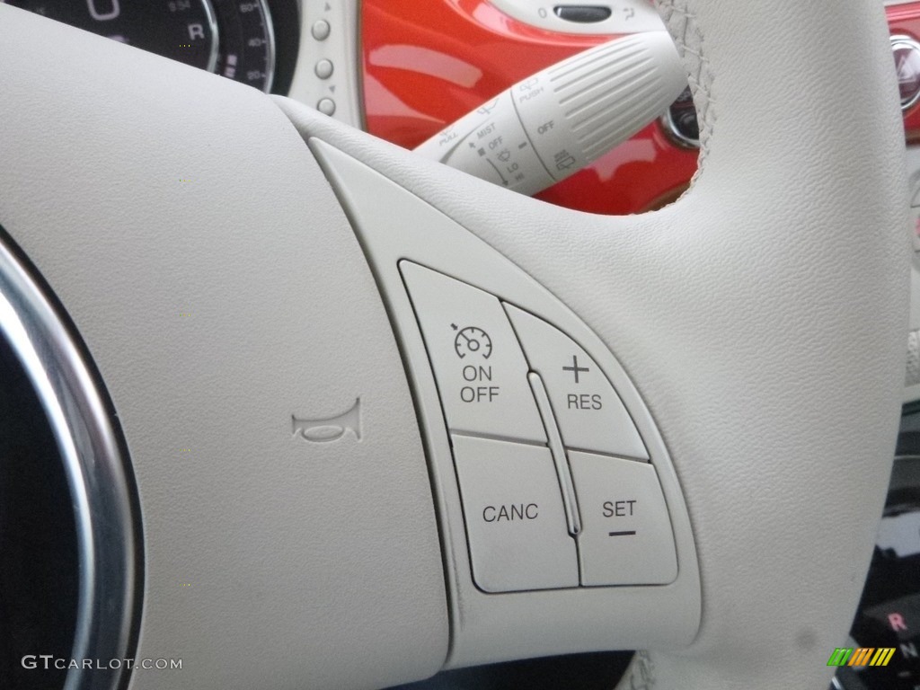 2018 Fiat 500 Lounge Ivory (Avorio) Steering Wheel Photo #131494897