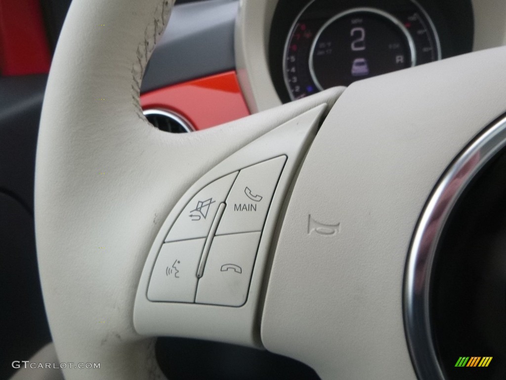 2018 Fiat 500 Lounge Ivory (Avorio) Steering Wheel Photo #131494918