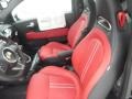 2018 Fiat 500 Nero/Rosso (Black/Red) Interior Front Seat Photo