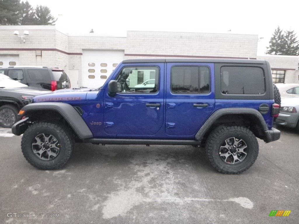 2019 Wrangler Unlimited Rubicon 4x4 - Ocean Blue Metallic / Black/Heritage Tan photo #3