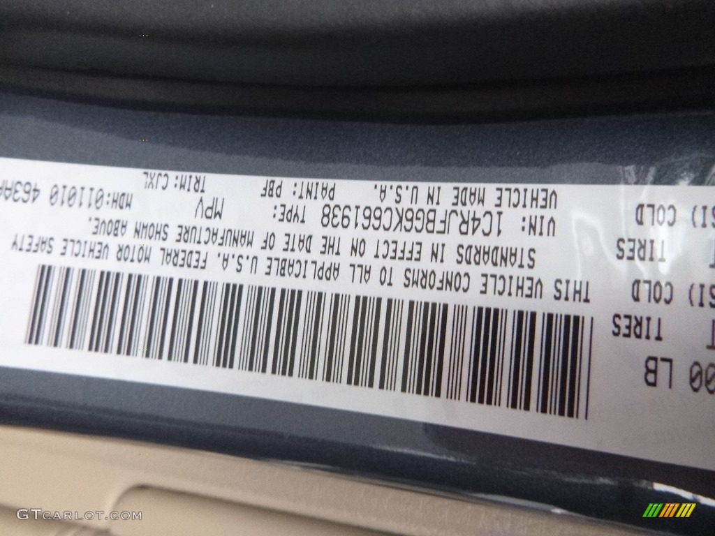 2019 Grand Cherokee Color Code PBF for Slate Blue Pearl Photo #131495785