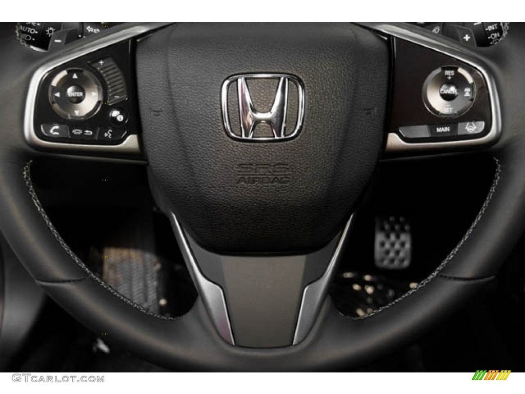 2019 Honda Civic Sport Touring Hatchback Black Steering Wheel Photo #131501299