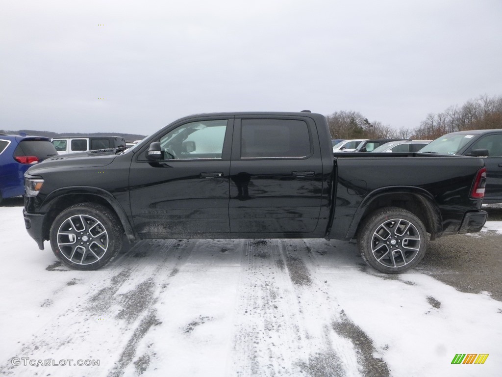 Diamond Black Crystal Pearl 2019 Ram 1500 Laramie Crew Cab 4x4 Exterior Photo #131501515