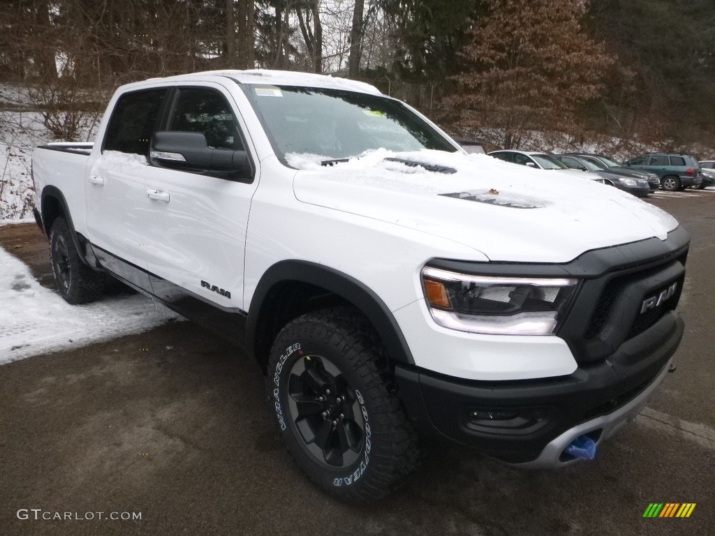 2019 1500 Rebel Crew Cab 4x4 - Bright White / Black/Red photo #8