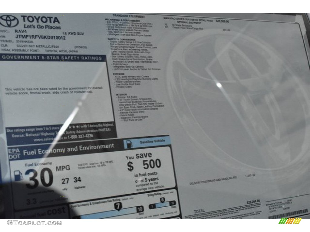 2019 RAV4 LE AWD - Silver Sky Metallic / Black photo #36