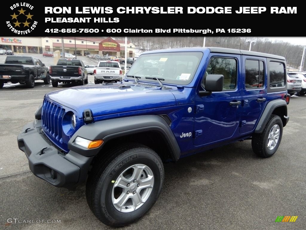 2019 Wrangler Unlimited Sport 4x4 - Ocean Blue Metallic / Black/Heritage Tan photo #1