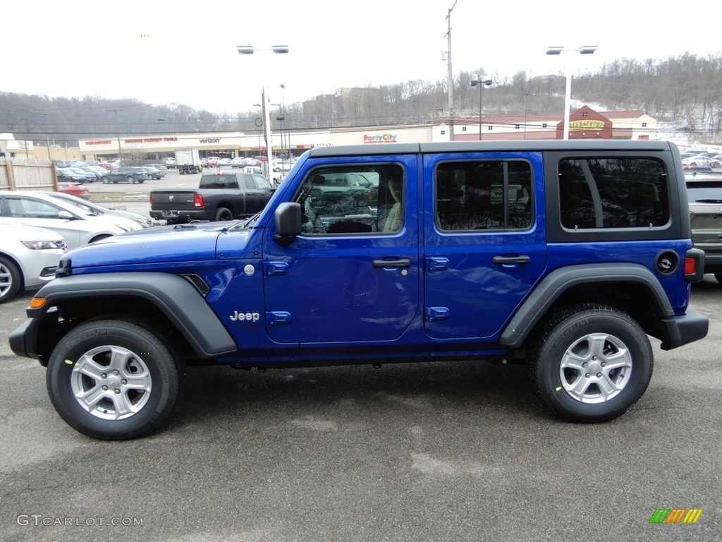 2019 Wrangler Unlimited Sport 4x4 - Ocean Blue Metallic / Black/Heritage Tan photo #2