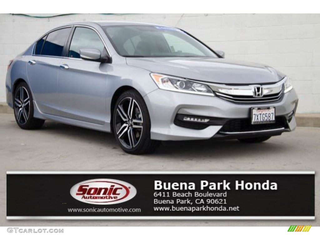 2017 Accord Sport Sedan - Lunar Silver Metallic / Black photo #1
