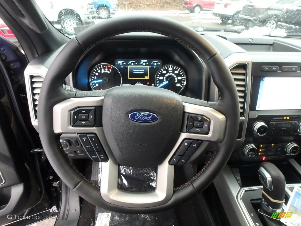 2019 Ford F150 Platinum SuperCrew 4x4 Black Steering Wheel Photo #131523607
