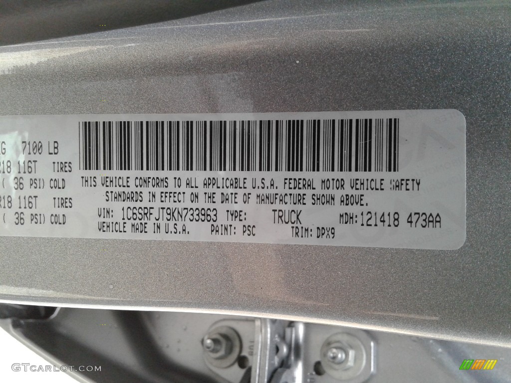 2019 1500 Laramie Crew Cab 4x4 - Billett Silver Metallic / Black photo #37