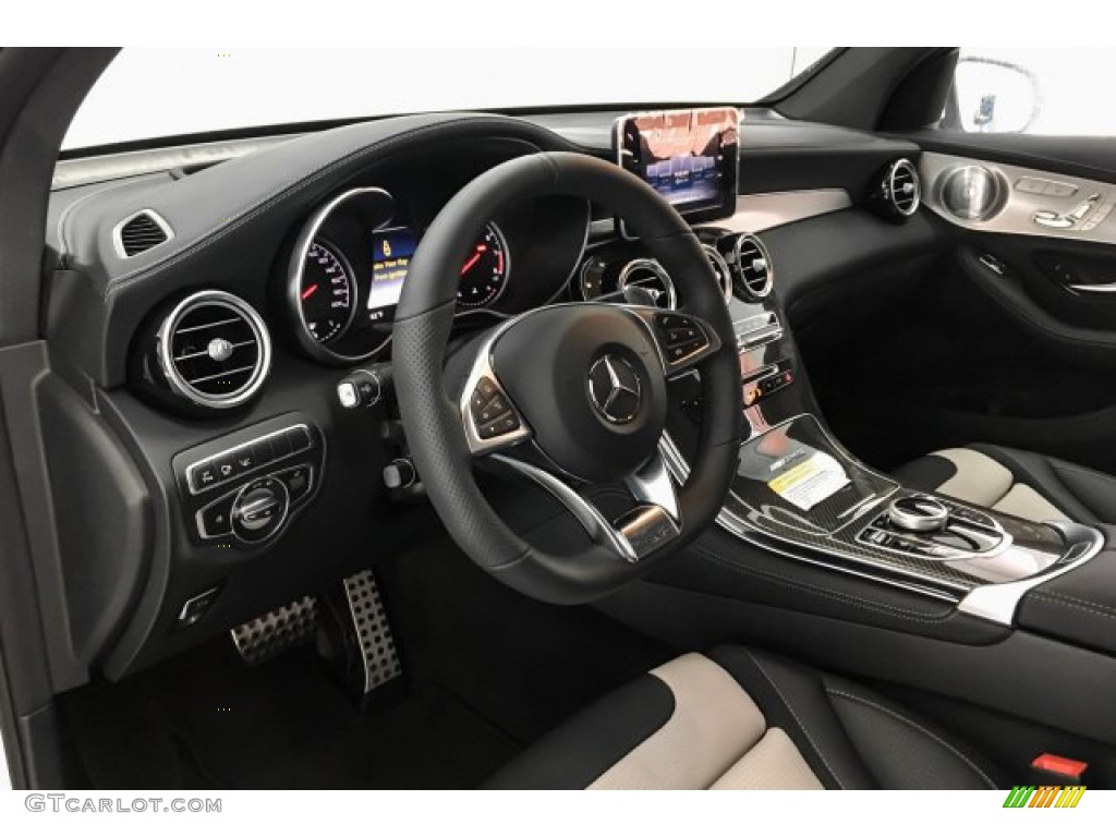 2019 Mercedes-Benz GLC AMG 63 4Matic Coupe Platinum White Pearl/Black Dashboard Photo #131532103