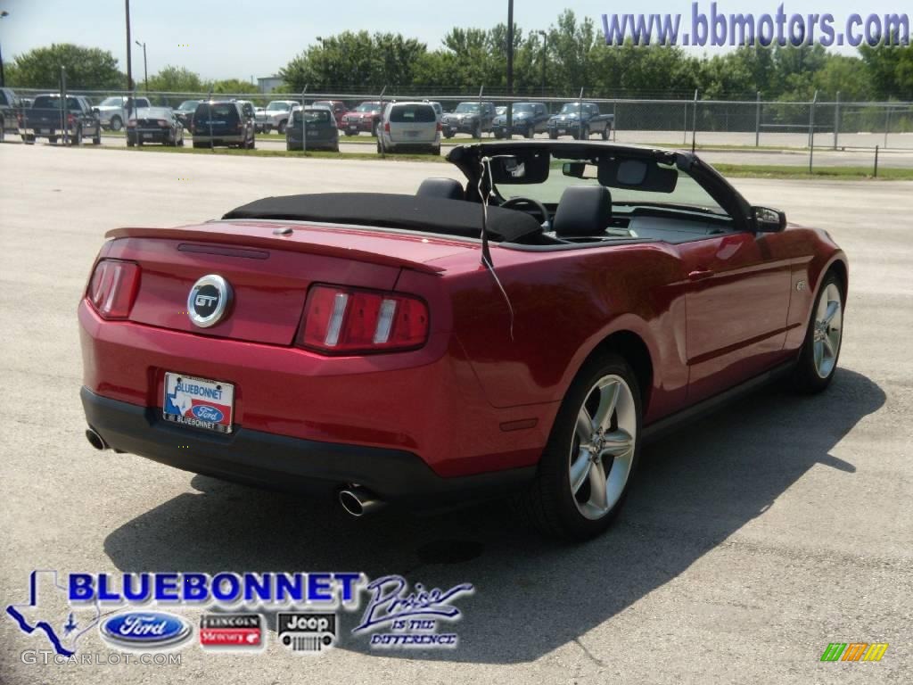 2010 Mustang GT Premium Convertible - Red Candy Metallic / Charcoal Black photo #3